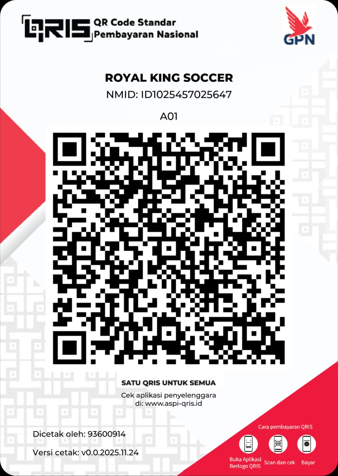 QRIS Royal King's Sport